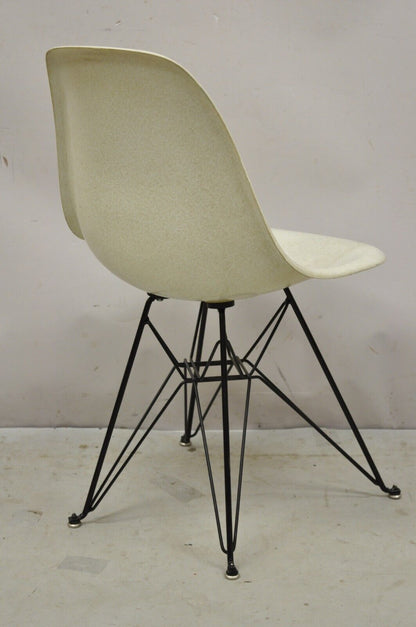 Modernica Case Study Natural Fiberglass Side Chair with Black Metal Base  (A)