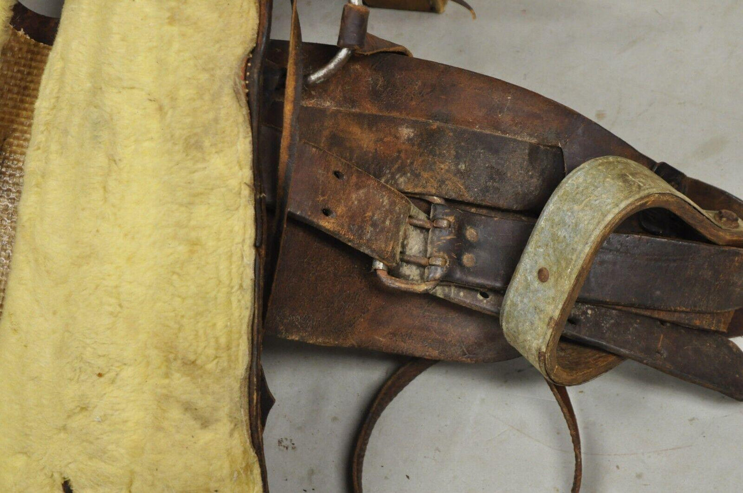 Vintage Brown Tooled Leather Embossed 14" Western Horse Saddle