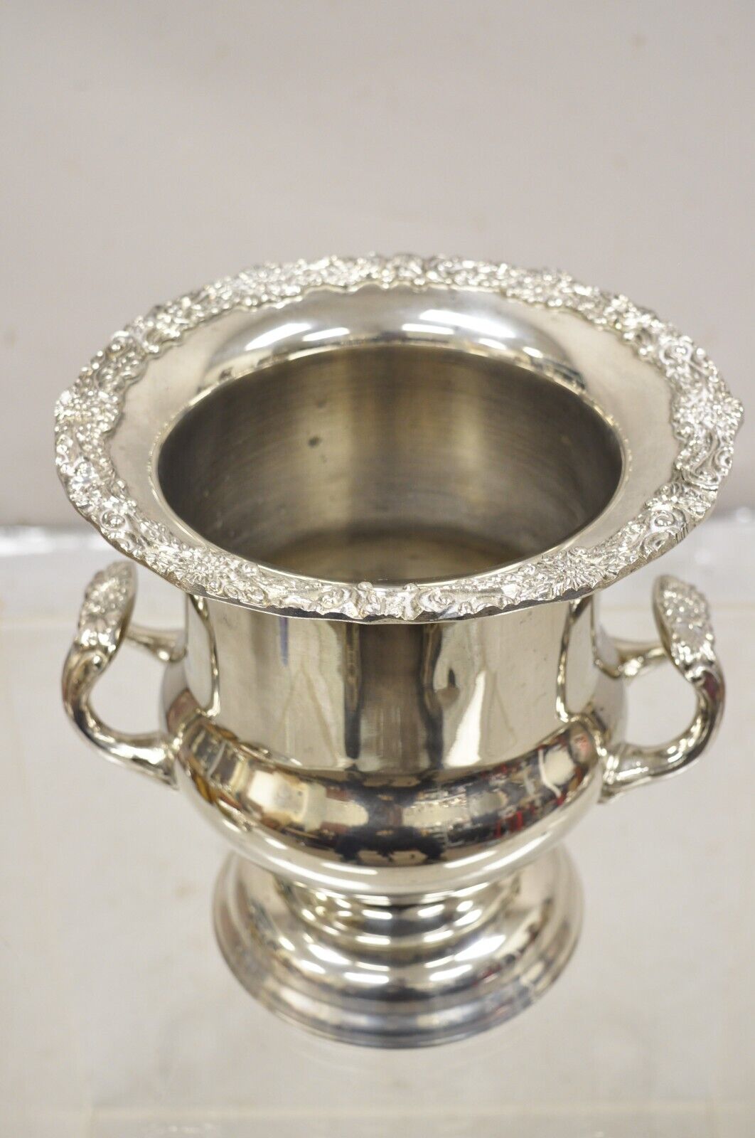 Vintage Victorian Style Silver Plated Trophy Cup Champagne Chiller Ice Bucket