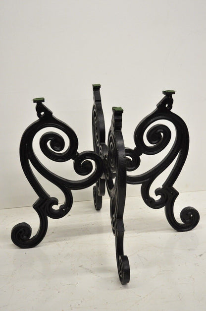 Cast Iron French Pastry Style Scrolling "Butterfly" Dining Table Pedestal Base