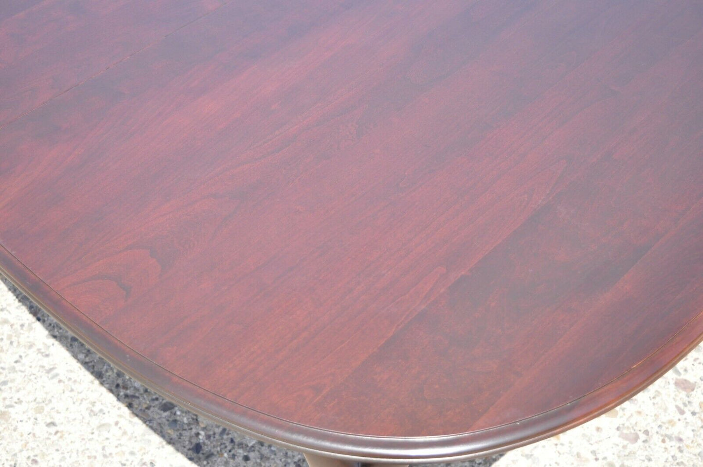 Ethan Allen Georgian Court Cherry Wood Queen Anne Oval Dining Table 1 Leaf