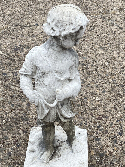 Vintage Four Seasons Cherub Putti Cast Cement 32" Lawn Ornament Garden Statue