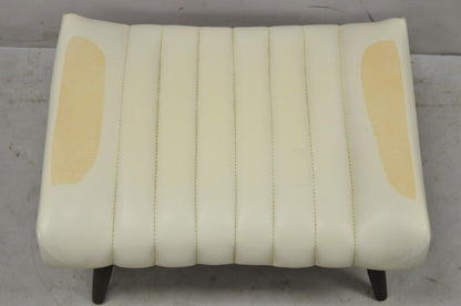 Vintage Mid Century Modern Adjustable Angle Ottoman Footstool with Wooden Legs