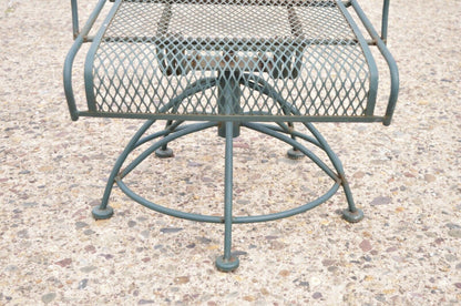 Vintage Meadowcraft Dogwood Green Wrought Iron Swivel Spring Garden Patio Chair