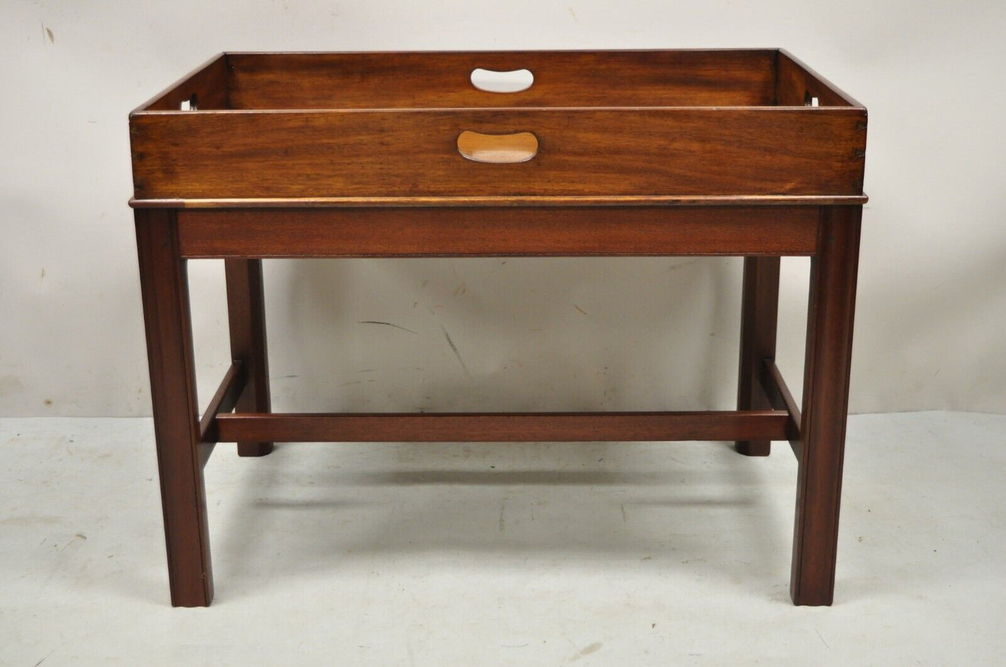 Antique English Georgian Mahogany Butler's Style Coffee Table with Dovetail