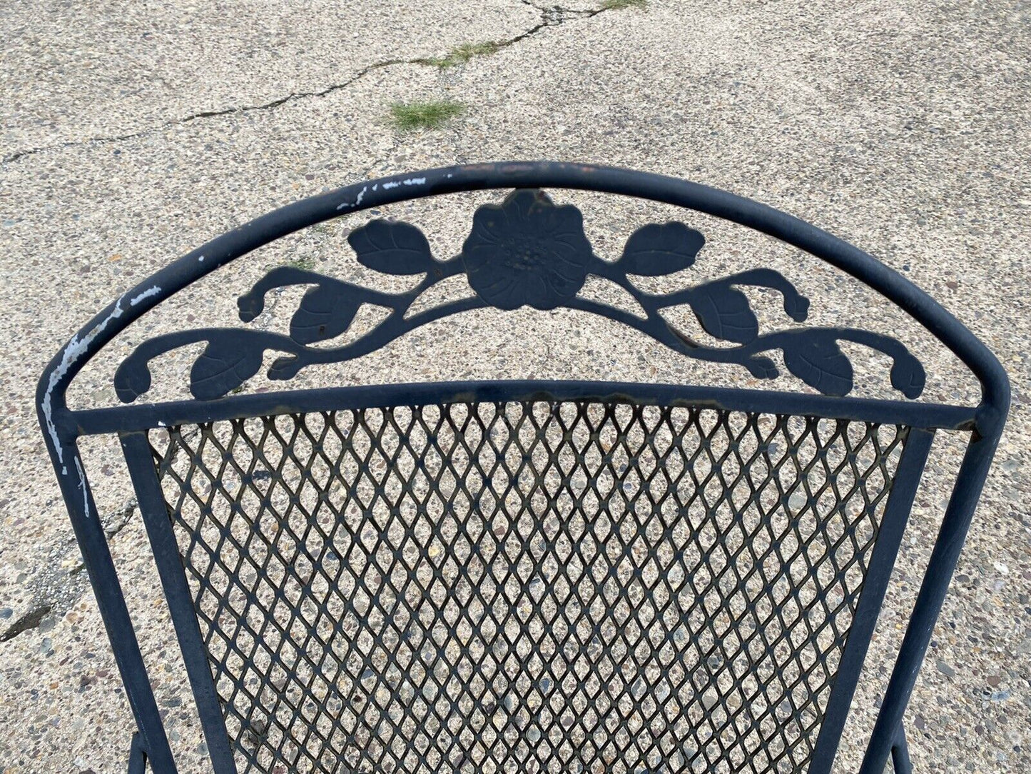 Vintage Wrought Iron Victorian Style Garden Patio Rocker Rocking Chairs - a Pair