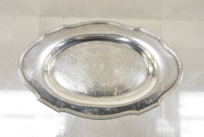 Small Vintage Silver Plated English Edwardian Style 10" Oval Trinket Dish Tray