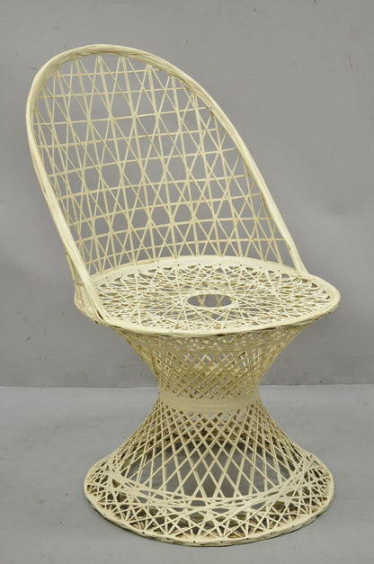 Vintage Russell Woodard Woven Spun Fiberglass Mid Century Dining Side Chair