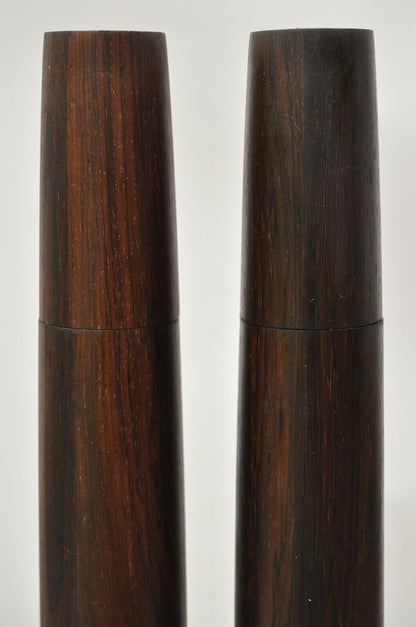 Mid Century Danish Modern 1964 Ronson Varaflame Rosewood Candlesticks - a Pair