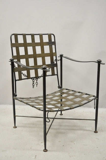 Charleston Forge Arts & Crafts Gothic Heavy Wrought Iron Adjustable Lounge Chair