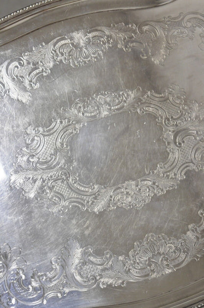 Victorian WA England Silver Plated Ornate Twin Handle Serving Platter Tray