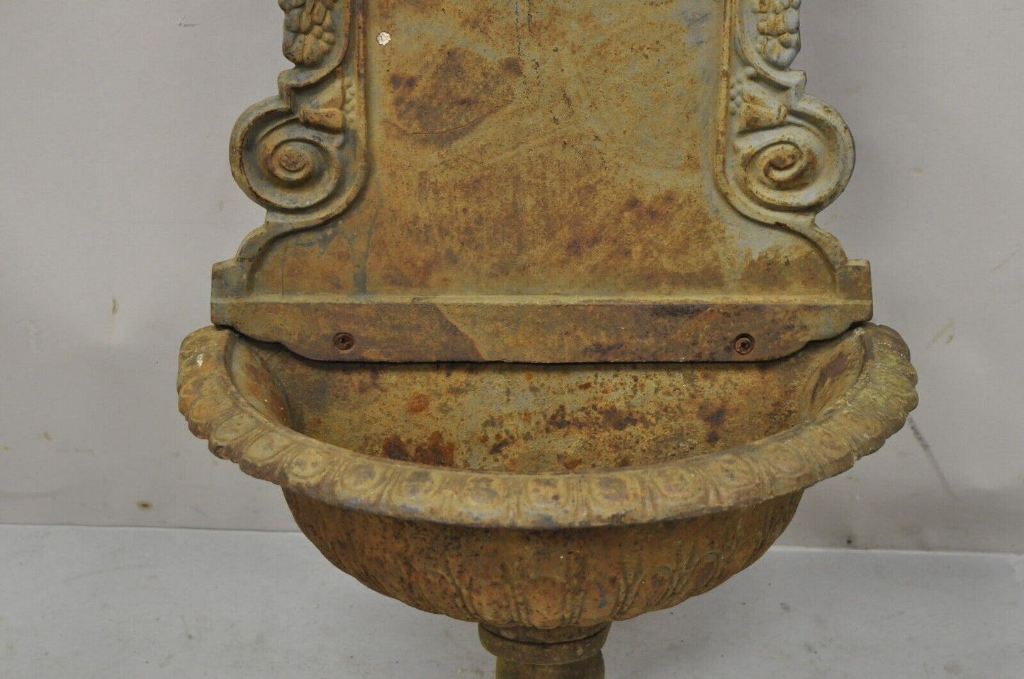 Cast Iron French Empire Neoclassical Style Outdoor Garden Wall Water Fountain