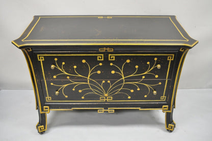 Decorative Crafts Inc Black Ebonized Regency 2 Drawer Commode Dresser Chest