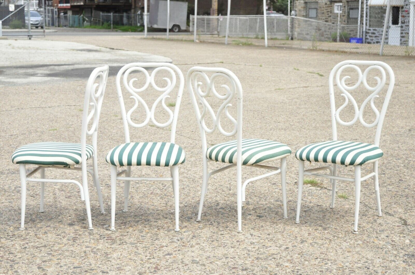 Vintage Metal Thonet Bentwood Austrian Style Bistro Dining Chairs - Set of 4