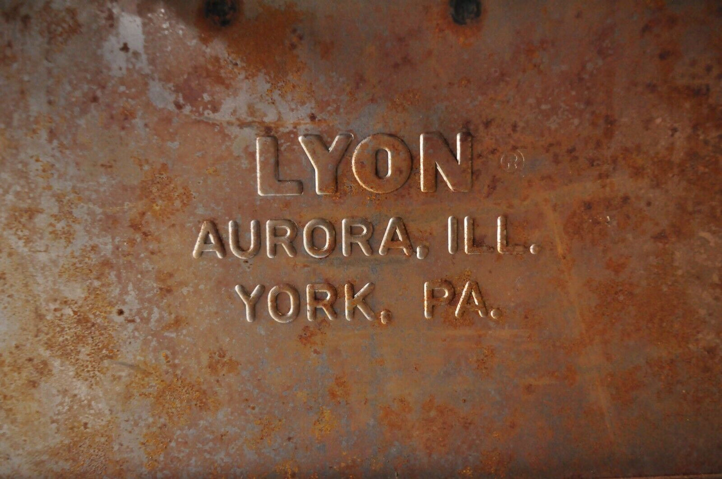 Vintage Lyon Aurora IL Steel Metal American Industrial 23" Stackable Storage Bin