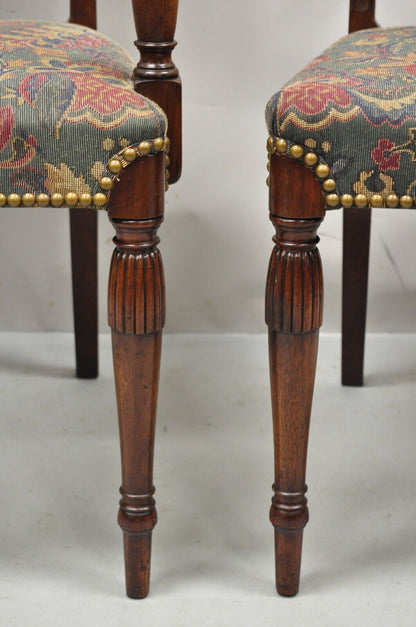 Vintage Mahogany English Sheraton Style Dining Chairs Prince of Wales - Set of 6