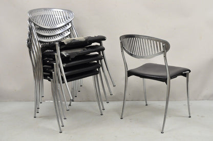 Coro Luigi Origlia Italian Modern Sculpted Aluminum Dining Chairs - Set of 6