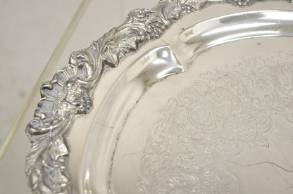 Vintage Sheffield Silver Co USA Victorian Style Silver Plated Round Platter Tray