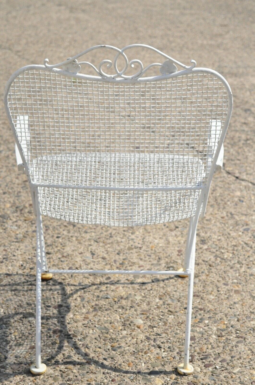 Vintage Russell Woodard Sculptura Mid Century Modern Iron Patio Dining Arm Chair