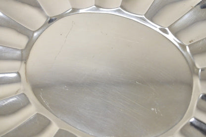 Vintage Regency Style Silver Plated Scalloped Oval Serving Platter Fruit Bowl