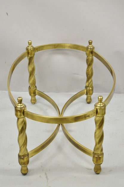 Vintage Brass Hollywood Regency Spiral Twist Oval Coffee Table Base Mastercraft