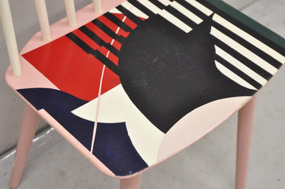 Folke Pålsson J77 Dining Side Chair Abstract Hand Painted Signed KMAC by HAY