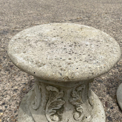 Italian Classical French Regency Style 16" Cement Outdoor Garden Pedestal - Pair