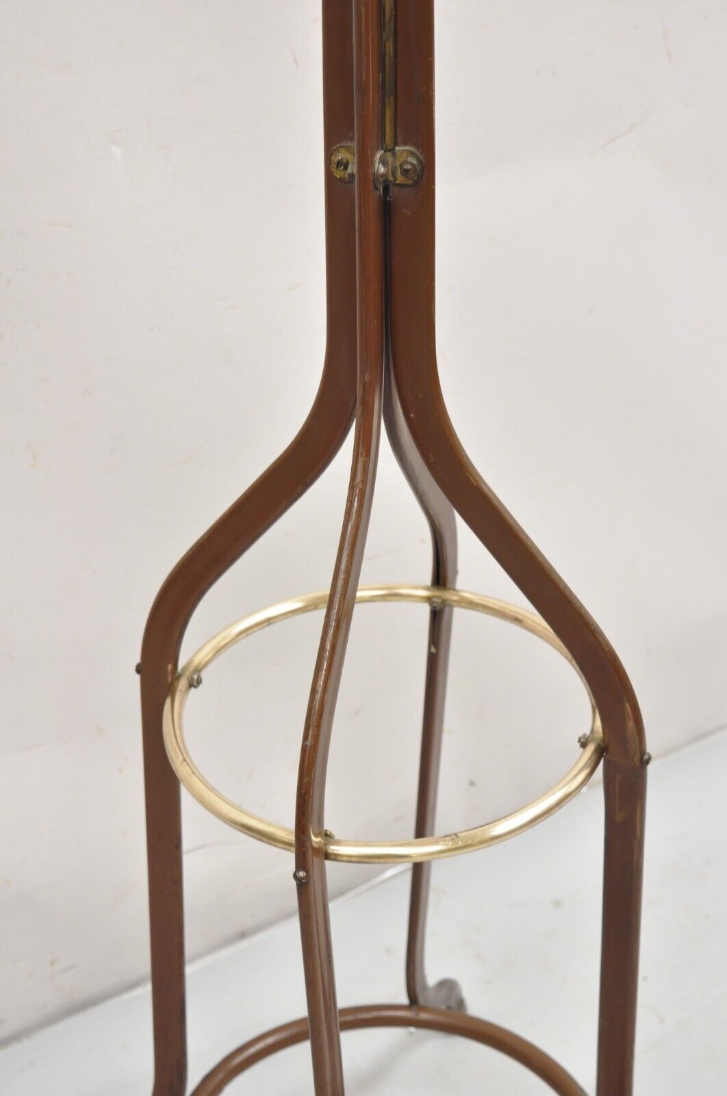 Vintage Art Deco Barbershop Brown Metal Rotating Coat Rack Tree after Koch's