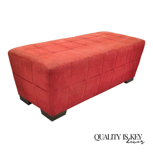 Directional Red Upholstered 56" Large Modern Charles Bench Seat Ottoman