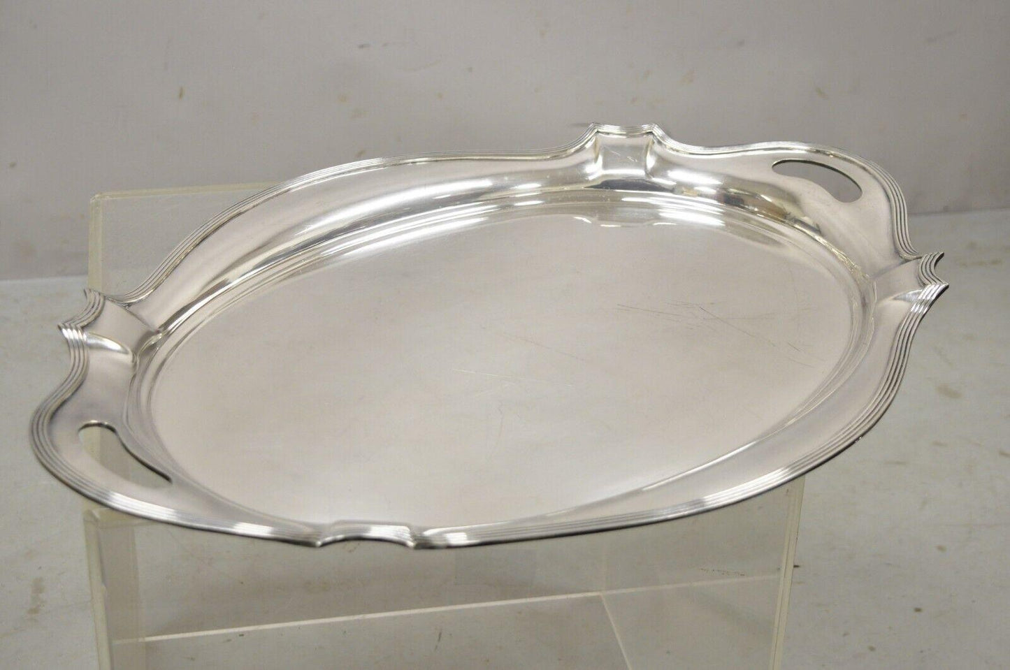 Vintage Gorham Y1038 Art Deco Silver Plated Twin Handle 25" Platter Tray