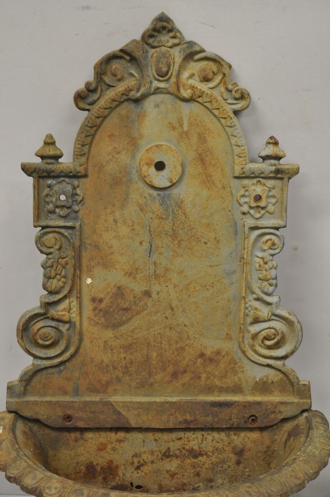 Cast Iron French Empire Neoclassical Style Outdoor Garden Wall Water Fountain