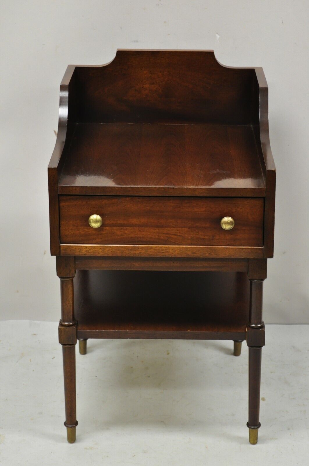 Lane Federal Cherry Wood Nightstand Bedside Table Washstand Backsplash Commode