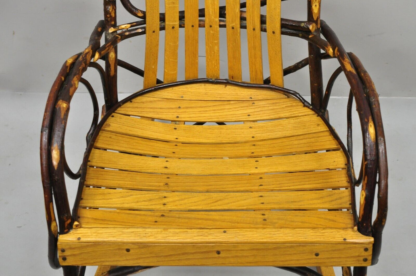 Vintage Adirondack Tree Branch Twig Arts & Crafts Primitive Rocker Rocking Chair