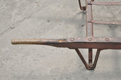 Antique Industrial Steampunk Distressed Iron & Wood Rolling Hand Truck Cart