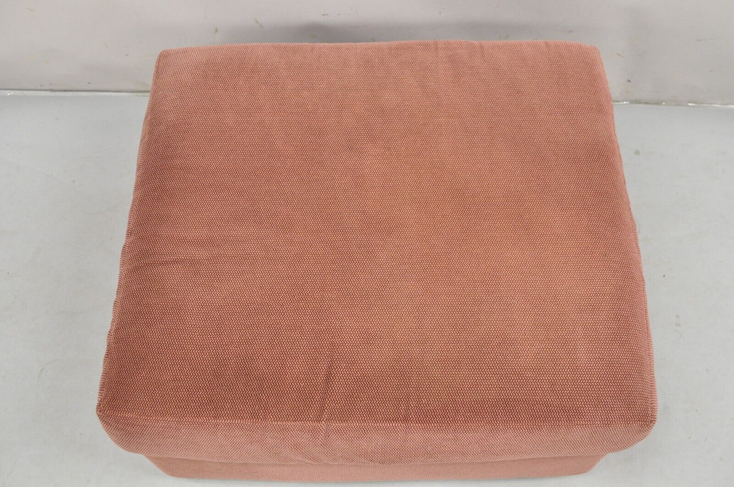 Vintage Thayer Coggin Modern Upholstered Mauve Color Ottoman on Wheels