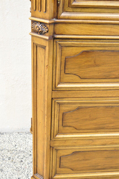 Karges French Regency Style Neoclassical Walnut Tall Chest Dresser Cabinet