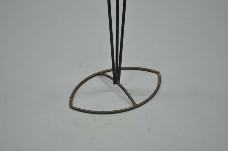 Tall Vintage Art Deco Art Nouveau Gothic Wrought Iron Floor Candle Holder Stand