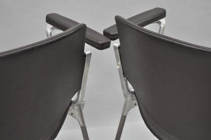 Pair of Giancarlo Piretti for Castelli Arm Chairs Italian Mid Century Modern Vtg