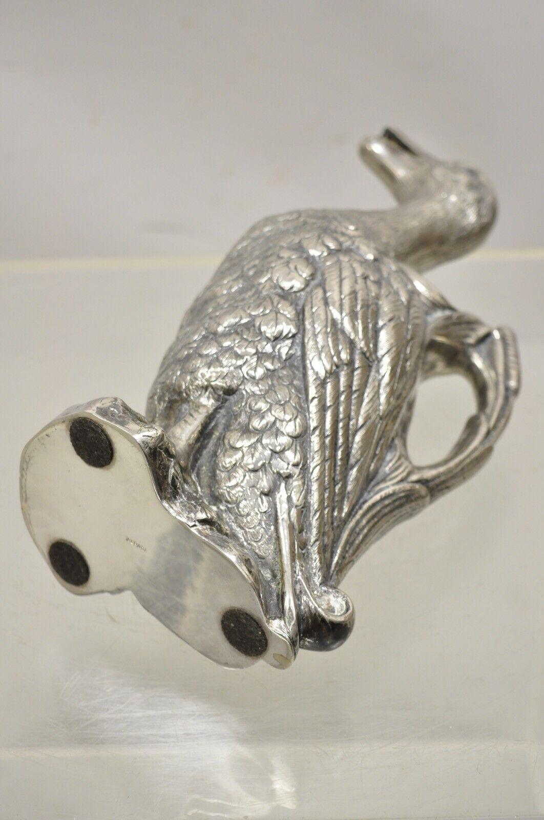 Vintage Alpaca Duck Mallard Figural Silver Plated Water Pitcher Decanter