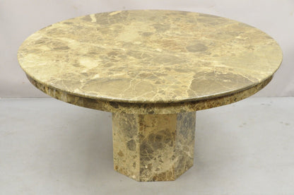 Hollywood Regency 55" Round Post Modern Pedestal Base Marble Dining Center Table