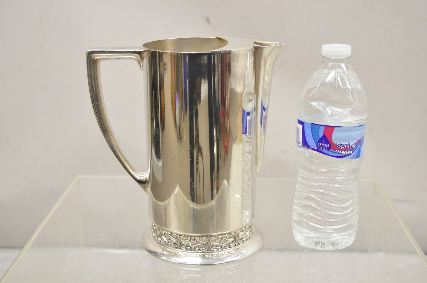 Vintage Poole Silver Co Celtic Fretwork Silver Plated Art Deco Water Pitcher